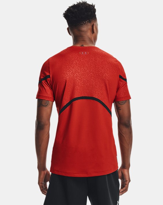 男士UA RUSH™ HeatGear® 2.0 Emboss短袖T恤, Orange, pdpMainDesktop image number 1